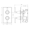 Porter Bathroom Hepworth Unterputz-Duschthermostat mit Absperrventil BS631