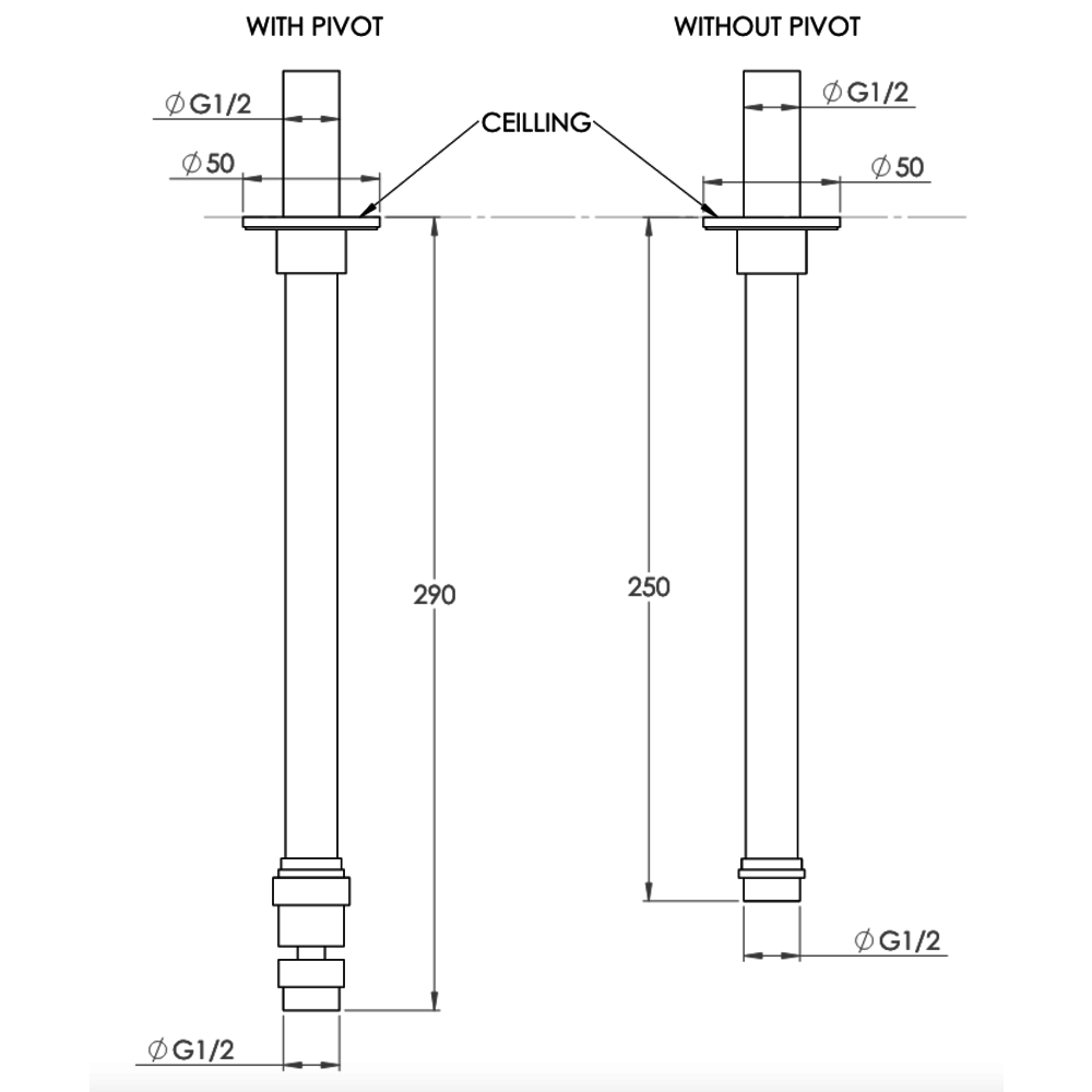 Porter Bathroom Shower ceiling outlet  BS636 / BS642 / BS643