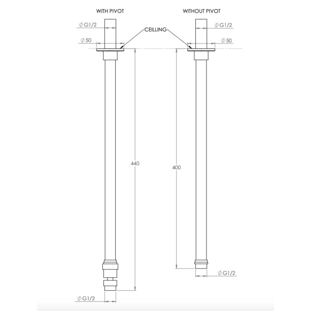 Porter Bathroom Douche plafond uitlaat BS636 / BS642 / BS643