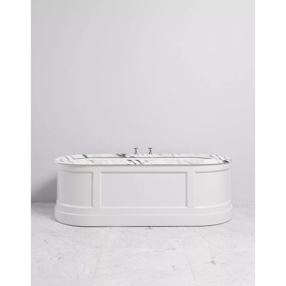 Porter Bathroom Freestanding bath with marble top panel and painted panel MOHER BP200