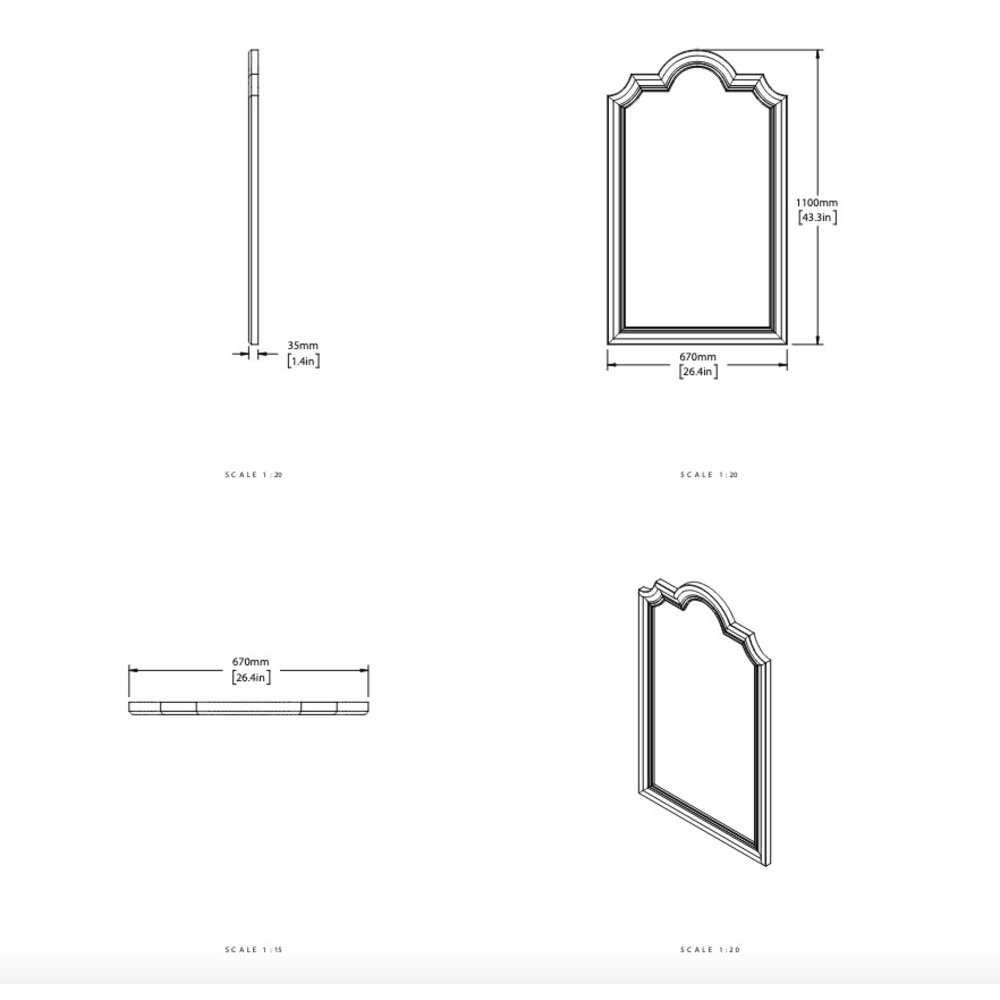 Porter Bathroom Dijon Large mirror MP306