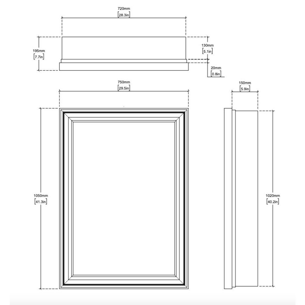 Porter Bathroom Grandville Large mirror cabinet CP400