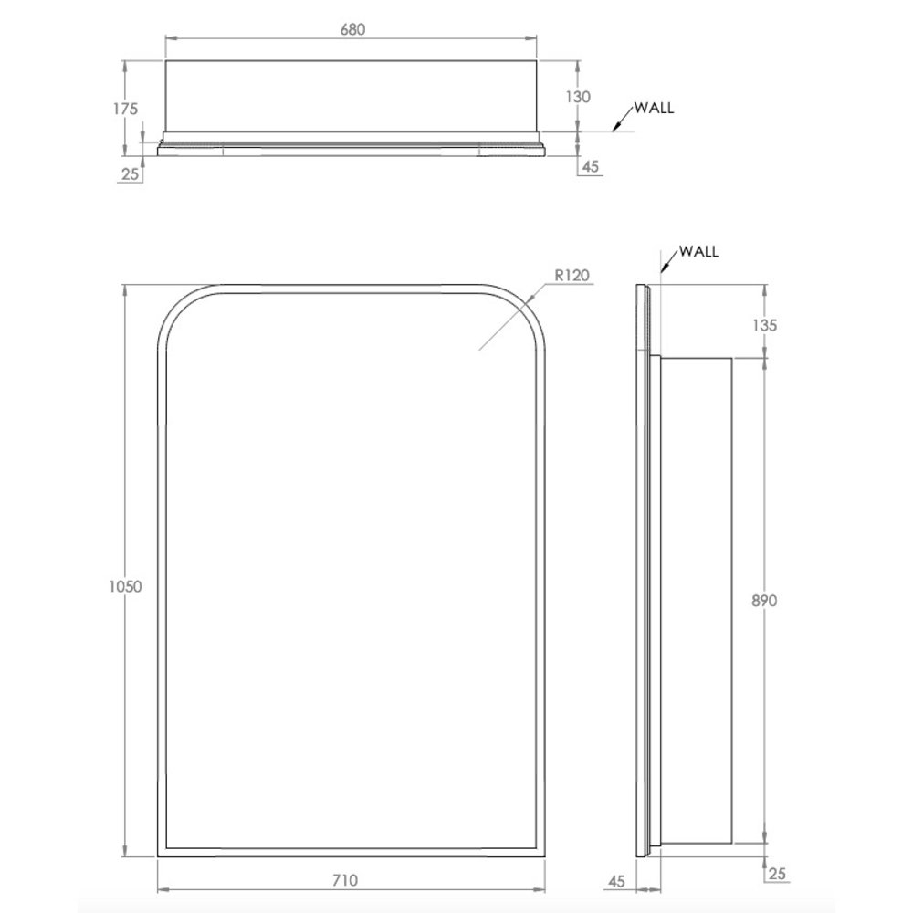 Porter Bathroom Arc Grande mirror cabinet CM435