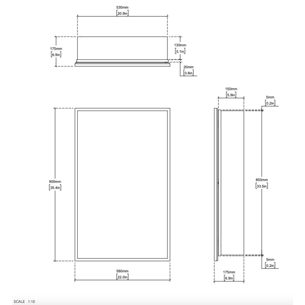 Porter Bathroom Everdon Large Spiegelschrank CM426