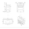 Porter Bathroom Cavendish Block Mid Moher VP129 - massief houten wastafelstand met  lade, natuursteen blad en inbouw wastafel