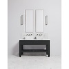 Cavendish Double V128 - massief houten wastafelstand met laden, natuursteen blad en opbouw wastafels Porter Bathroom Cavendish Double V128 - massief houten wastafelstand met laden, natuursteen blad en opbouw wastafels