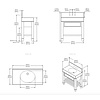 Porter Bathroom Cavendish Block  Mid VW152  - wooden wash basin stand with drawer, natural stone top and underbuilt basin