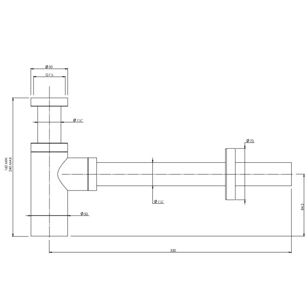 Coalbrook CO moderne wastafel sifon CO5004