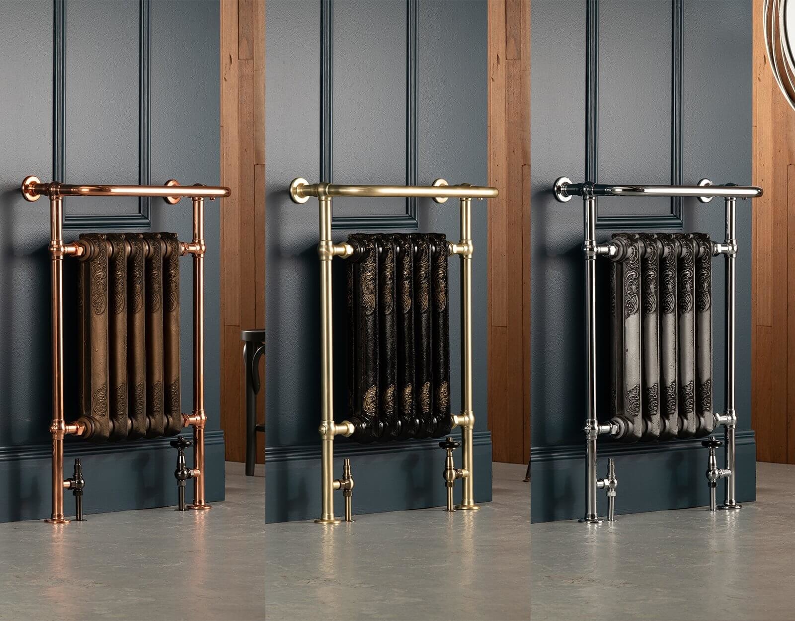 Cast iron towel radiator with flower deco Rococo 963/1