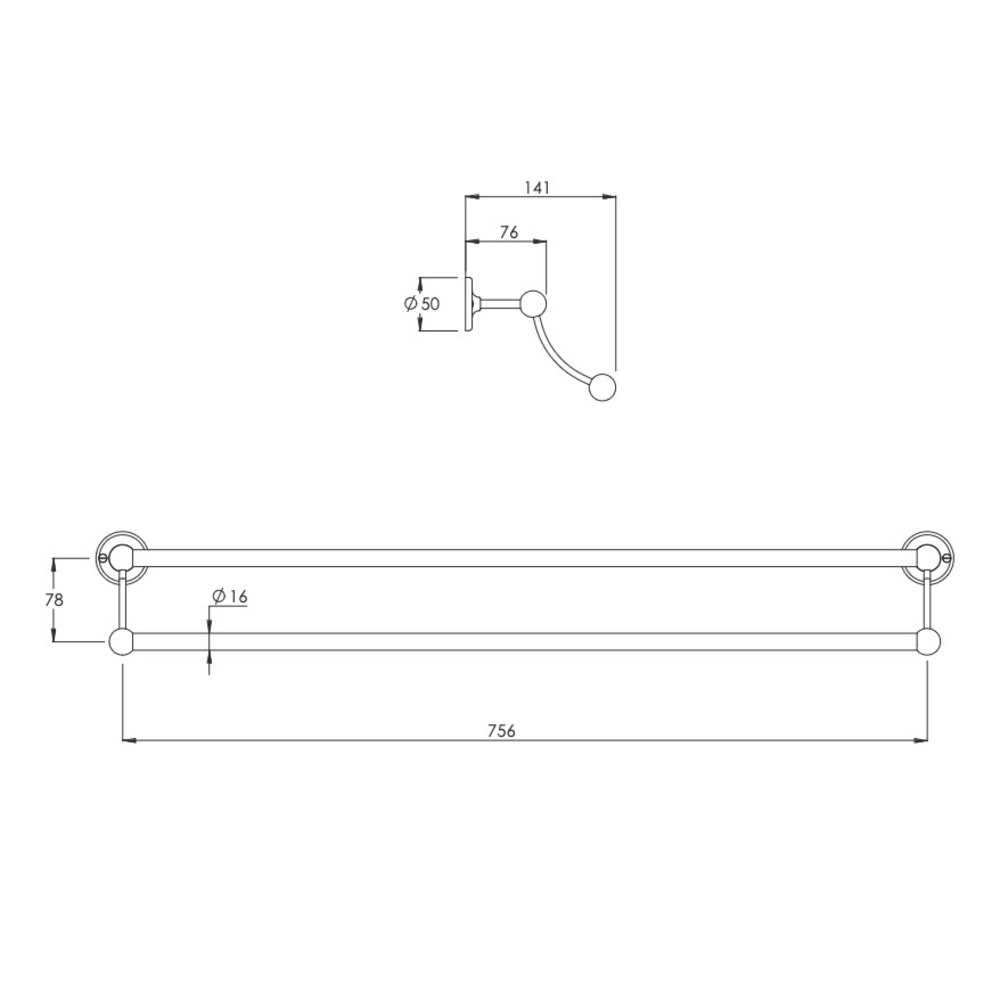 Lefroy Brooks 1900 Classic LB1900 Classic Doppel-Handtuchstange (762mm)  LB-4949