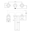 Coalbrook BANK Bank 3-Loch Wand-Waschtischarmatur, Auslauf 190mm  BA1021