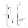 Coalbrook CO sliding rail set with rail, hand shower, hose and wall outlet CO4012