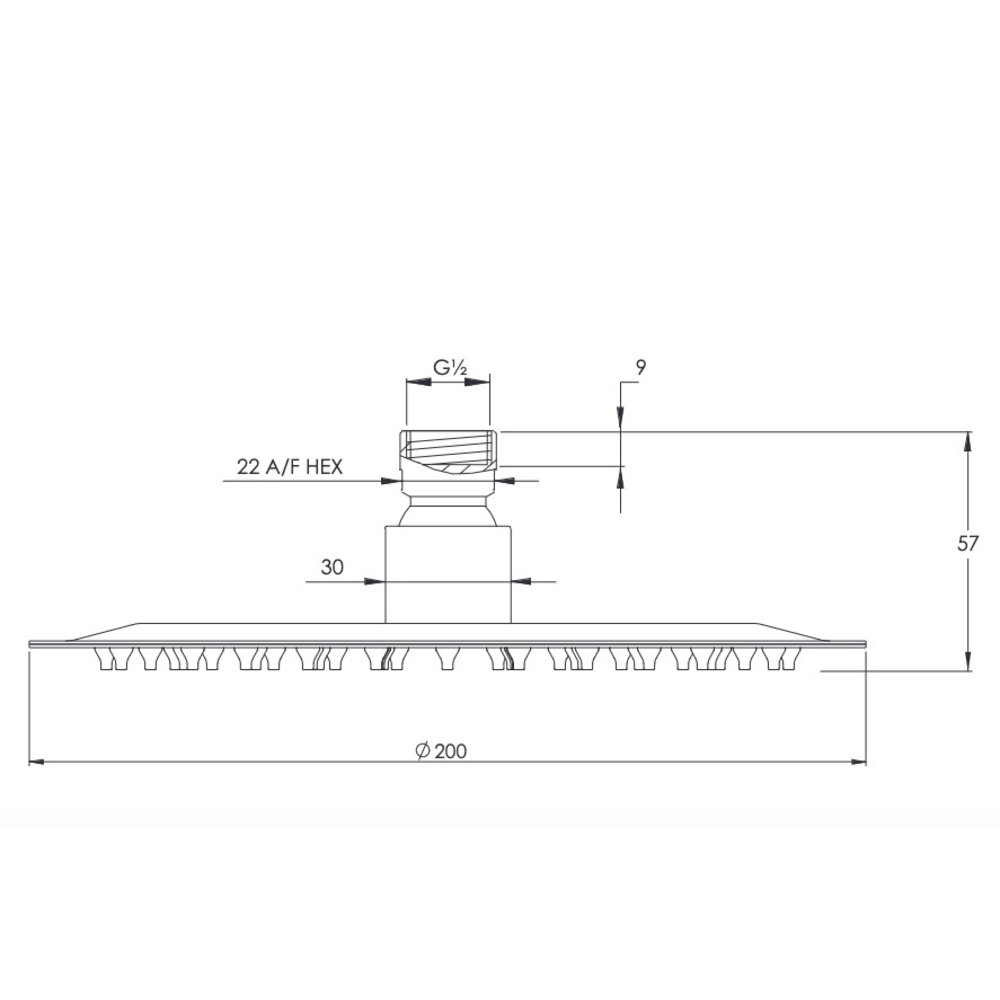 Coalbrook CO 20cm (8") Easy-Clean Duschklopf  CO4004