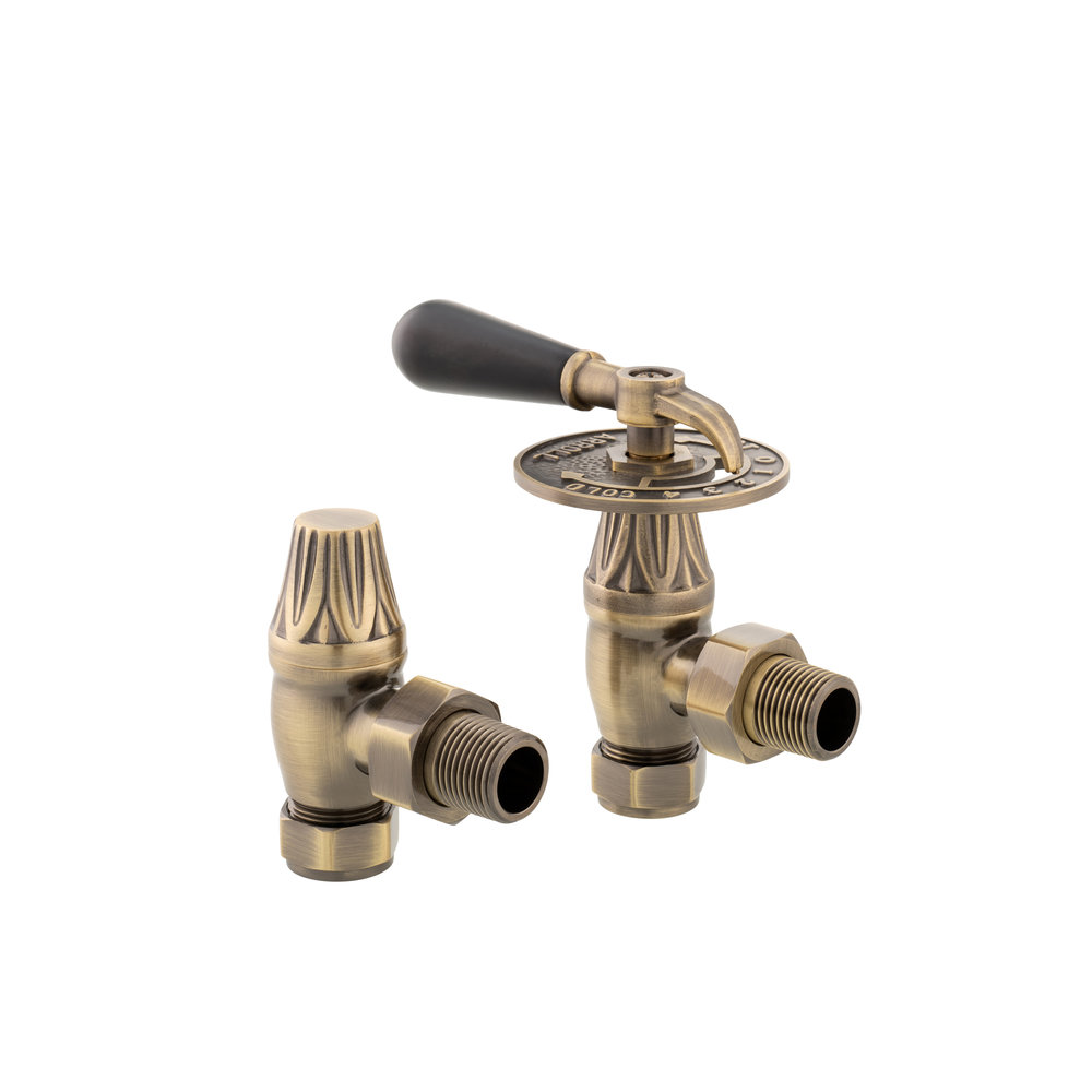 Arroll Manual radiator valve set with wooden handle UK-14