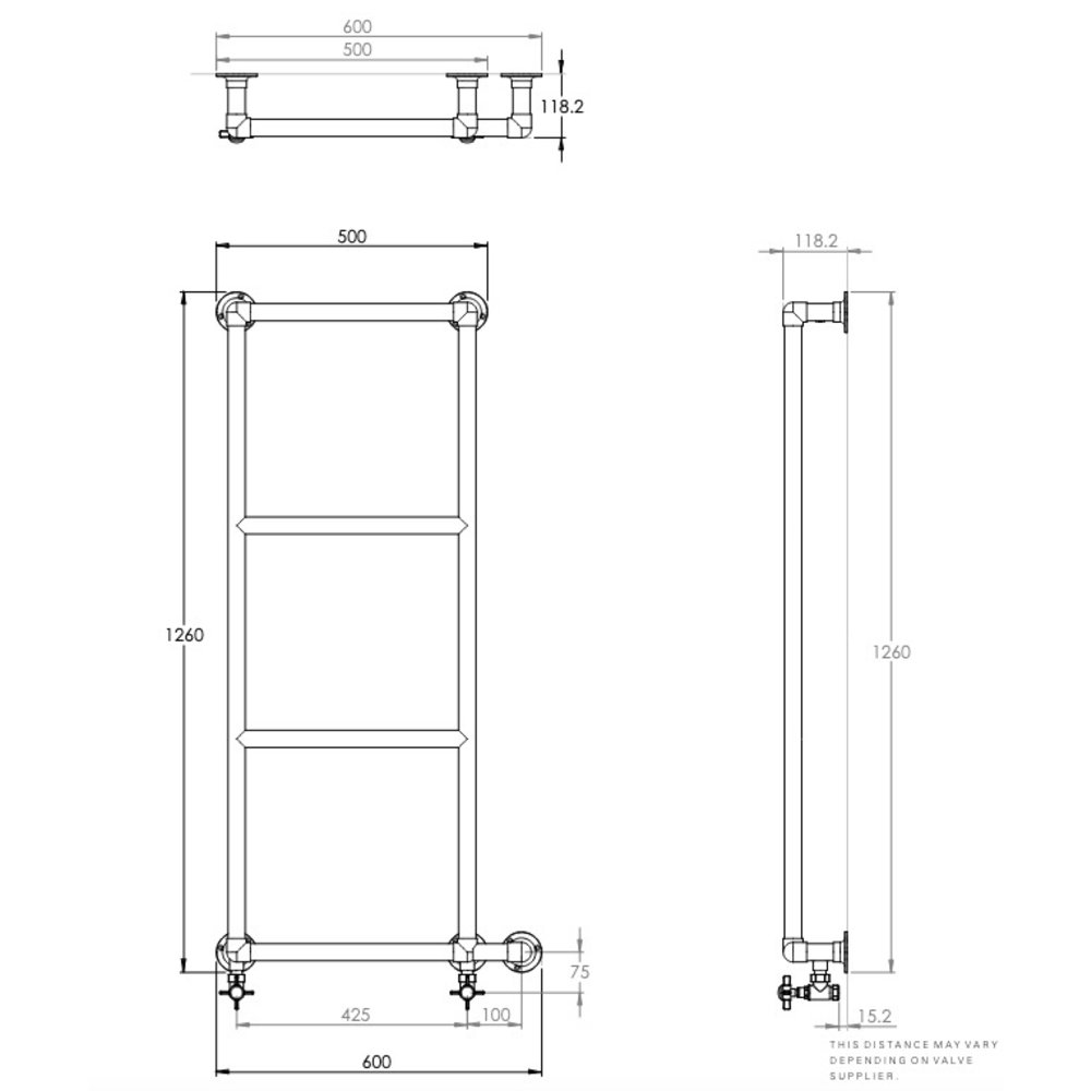 Porter Bathroom Traditional towel rail  Pelham Large  TR737