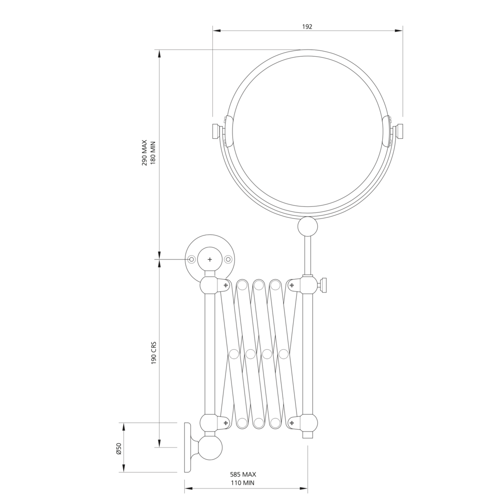 Lefroy Brooks 1900 Classic OUTLET LB1900 Classic Shaving Mirror LB-4955AG - gold