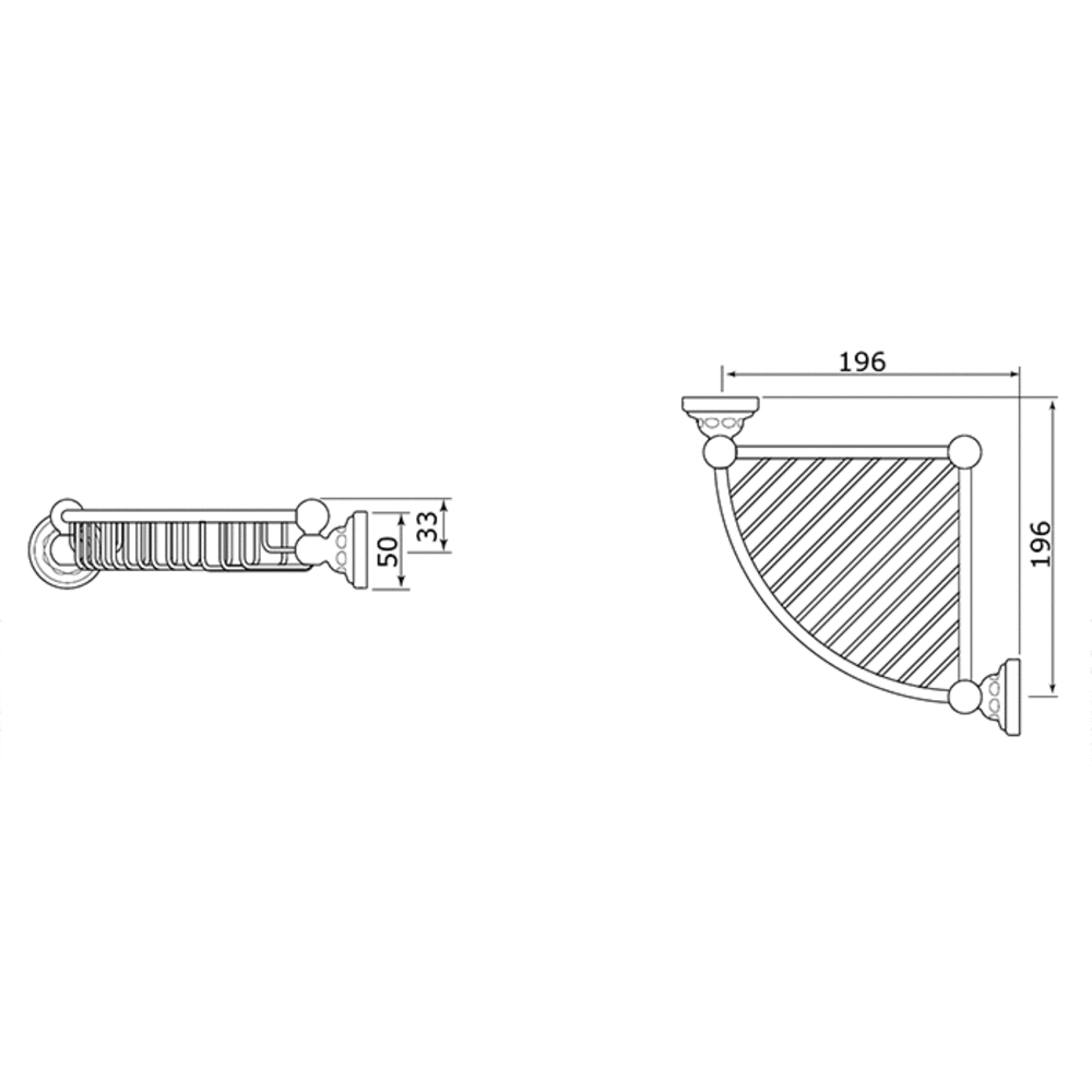 Perrin & Rowe Victorian PR Victorian Hoek draadmand E.6916