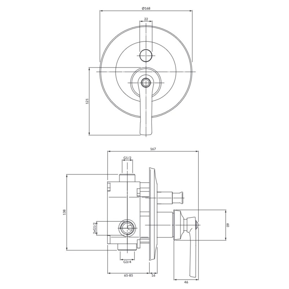 OMNIRES Concealed bath shower mixer OM5235