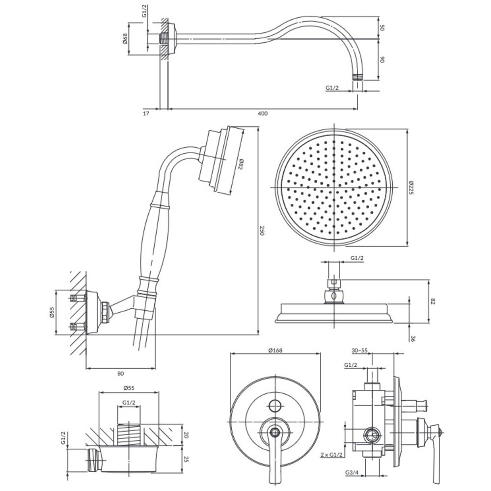 OMNIRES Concealed shower set Liberty CC3 - OM10