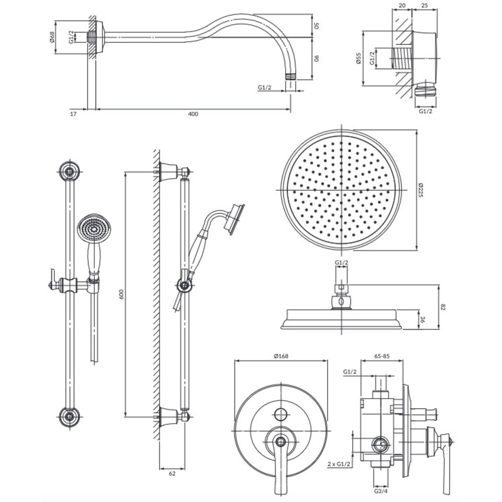 OMNIRES Concealed shower set Liberty CC4 - OM20