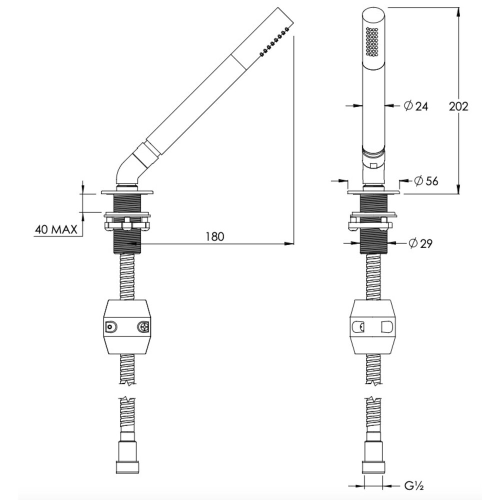 Coalbrook Coalbrook handdouche-set voor bevestiging op de badrand CO5003