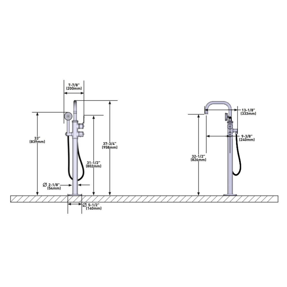 Perrin & Rowe Armstrong Armstrong Lever vrijstaande badmengkraan met handdouche  E.3660