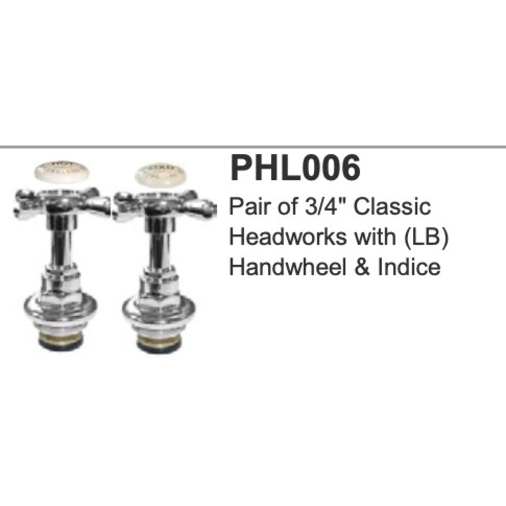 Lefroy Brooks LB 3/4" Pair Classic headworks with handwheel PHL006