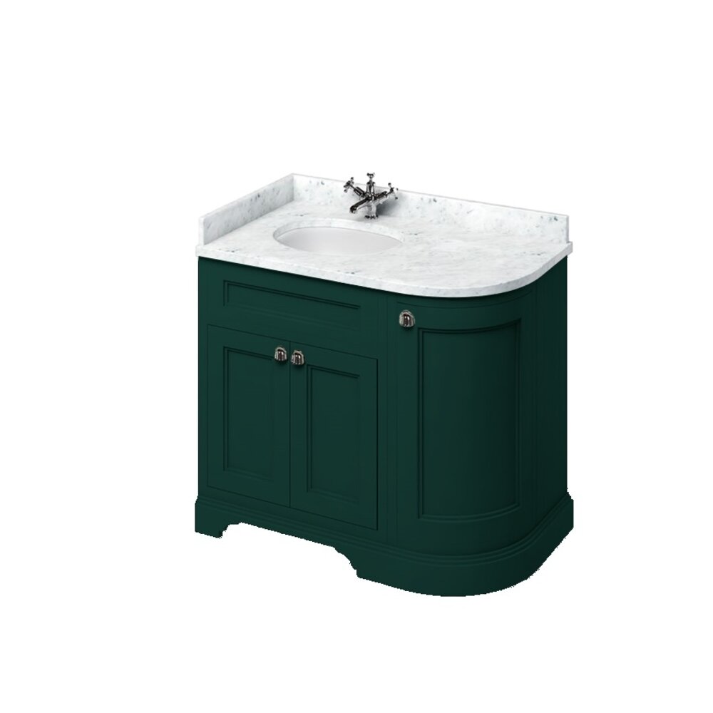 BB Edwardian 100 basin unit with Carrara white Minerva top and basin left hand FC2-BC98L