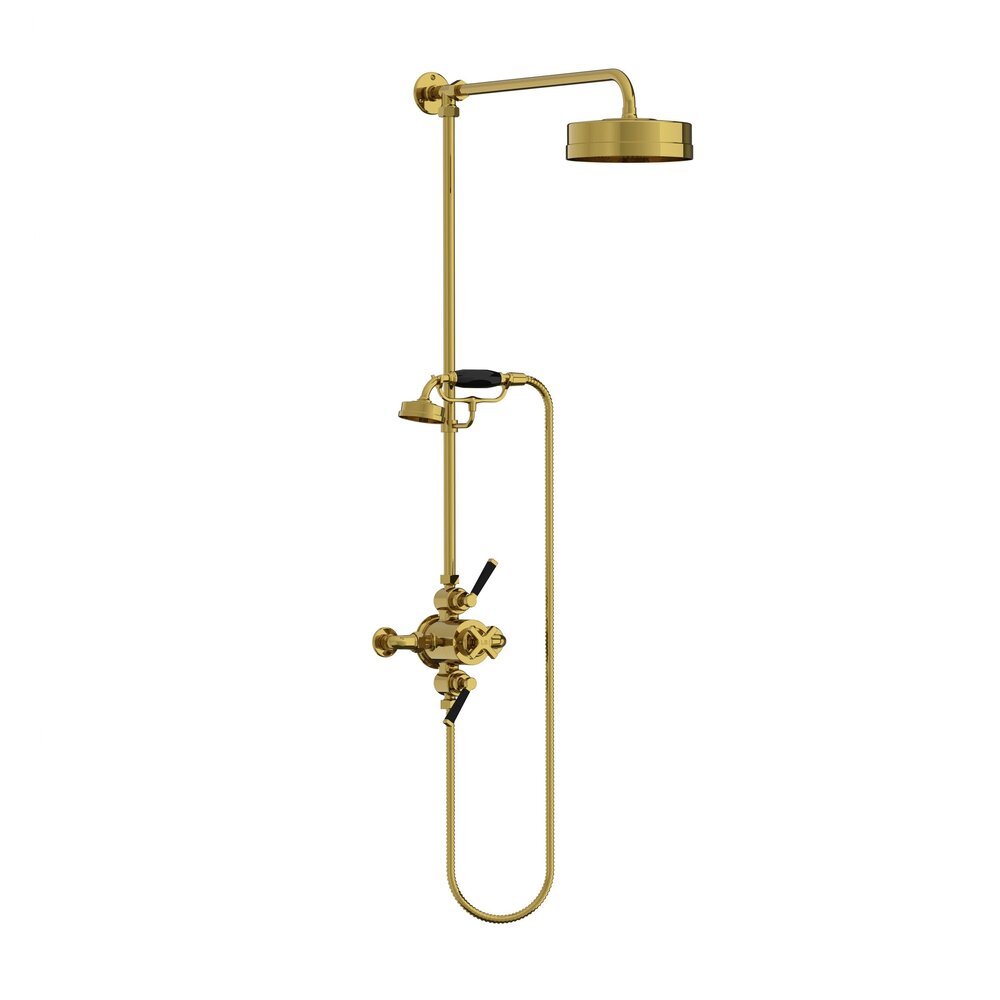 Lefroy Brooks 1930 Mackintosh Black LB1930 TMackintosh exposed shower set with 8"  rose and hand shower MBE-8742