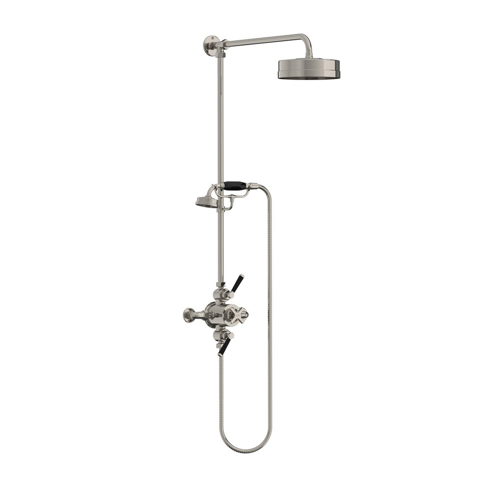 Lefroy Brooks 1930 Mackintosh Black LB1930 TMackintosh exposed shower set with 8"  rose and hand shower MBE-8742