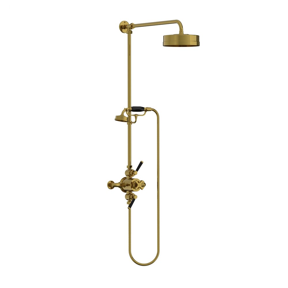 Lefroy Brooks 1930 Mackintosh Black LB1930 TMackintosh exposed shower set with 8"  rose and hand shower MBE-8742