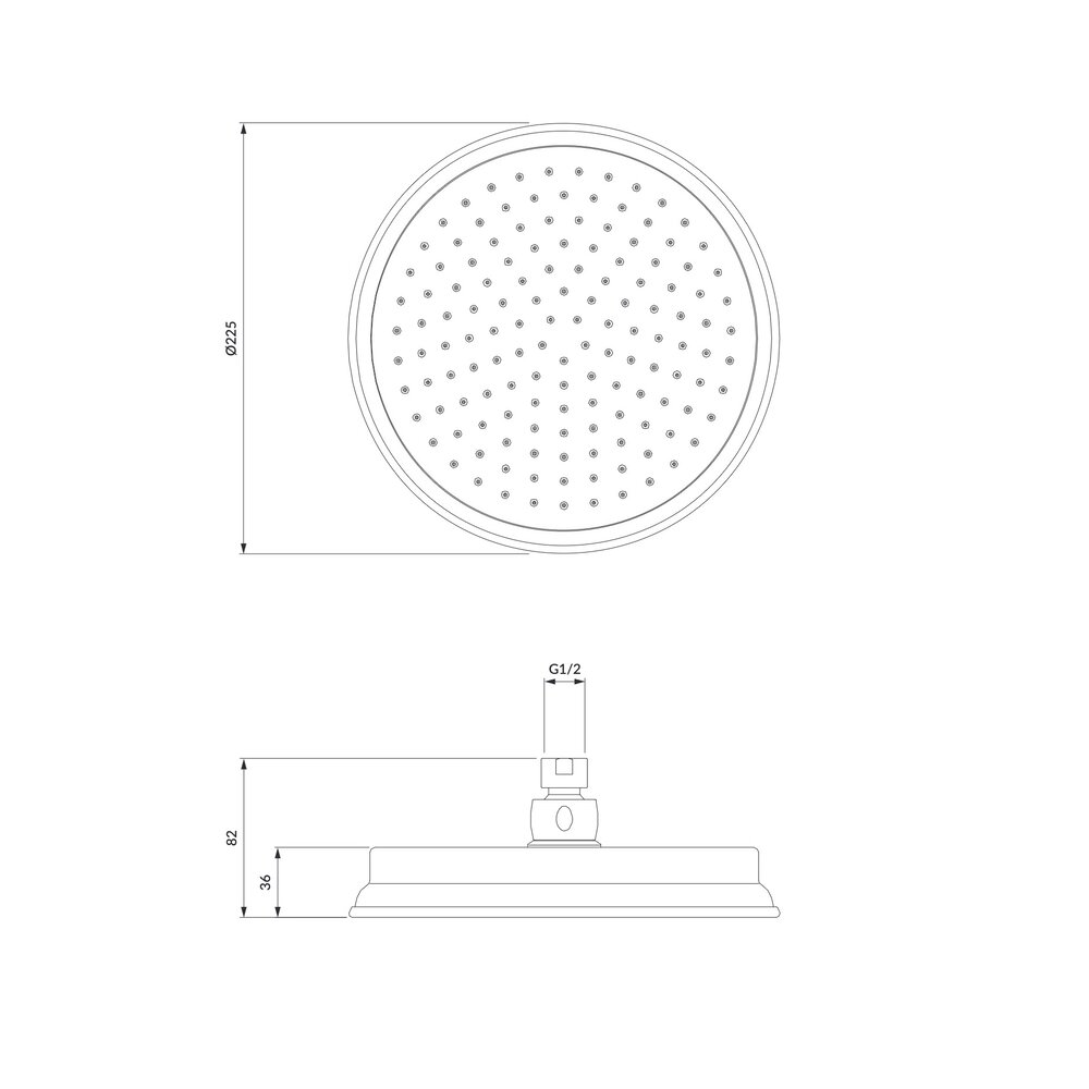 OMNIRES AM easy clean shower rose 22.5cm WGAM