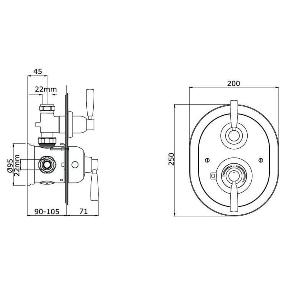 Perrin & Rowe Langbourn ex showroom: Concealed shower thermo  E.5855PF