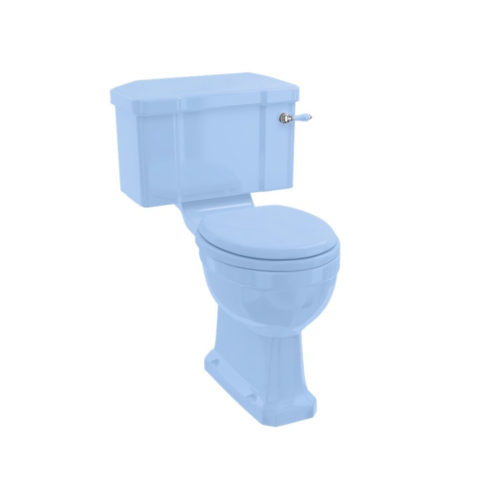 BB Edwardian Bespoke Duoblok toilet met porseleinen hendel, achteruitlaat (PK) - Enchanted Blue