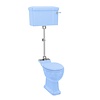 BB Edwardian Bespoke Medium toilet met porseleinen reservoir, achteruitlaat (PK)  - Enchanted Blue