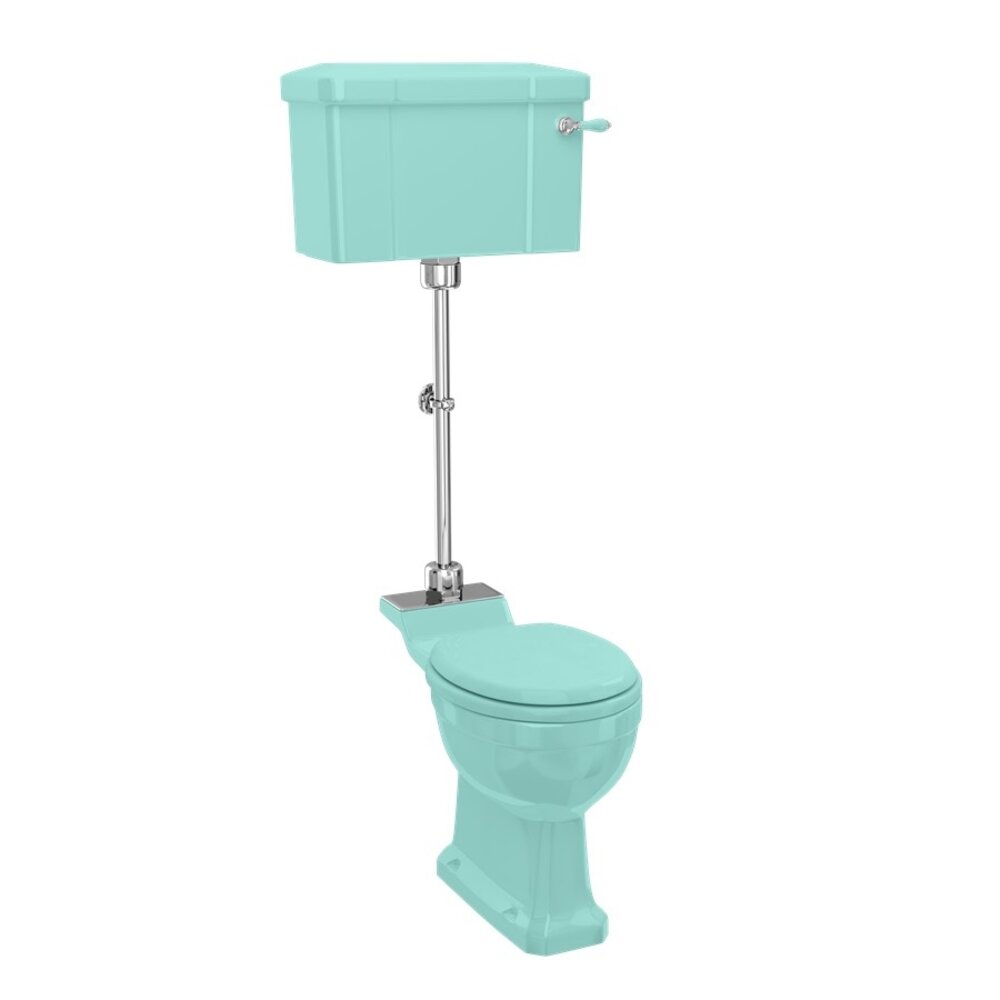 BB Edwardian Bespoke Medium level toilet with porcelain cistern - p-trap - Cosmic Green