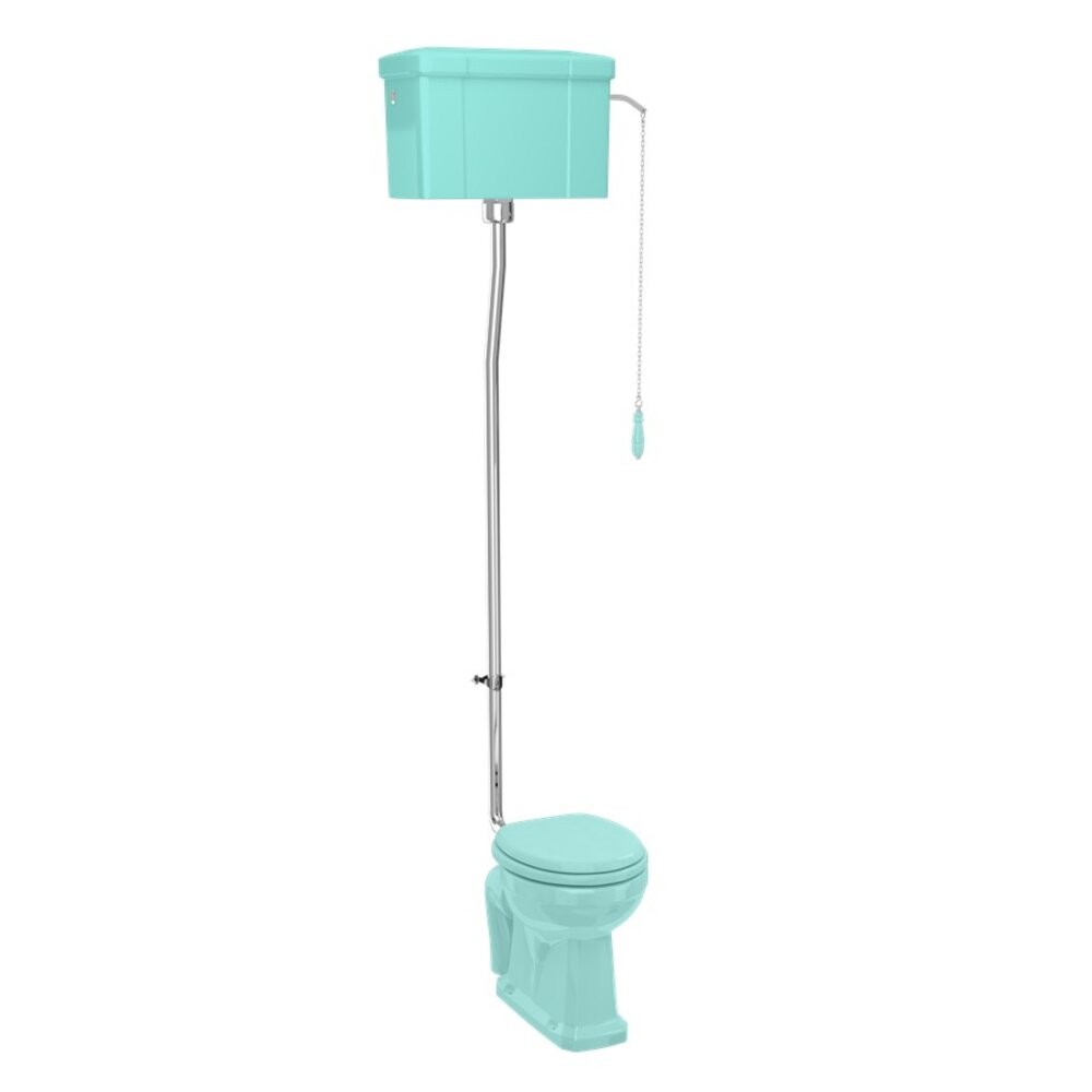 BB Edwardian Bespoke High level toilet (p-trap) with porcelain cistern -  Cosmic Green