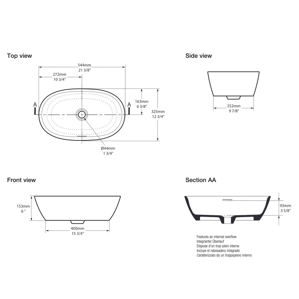 Victoria + Albert V+A countertop basin  Lussari 55