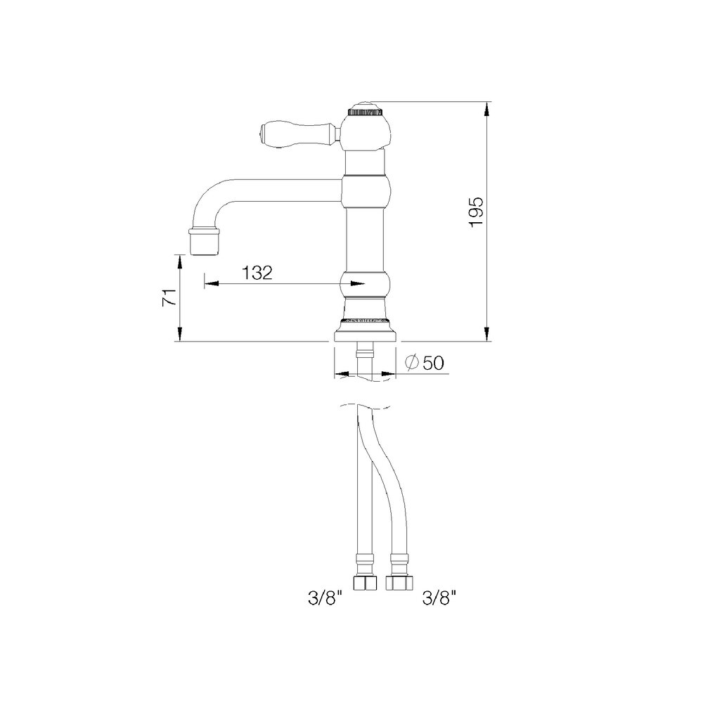 rvb 1935 1935 1-hole basin mixer with push-up waste 4535.--.10