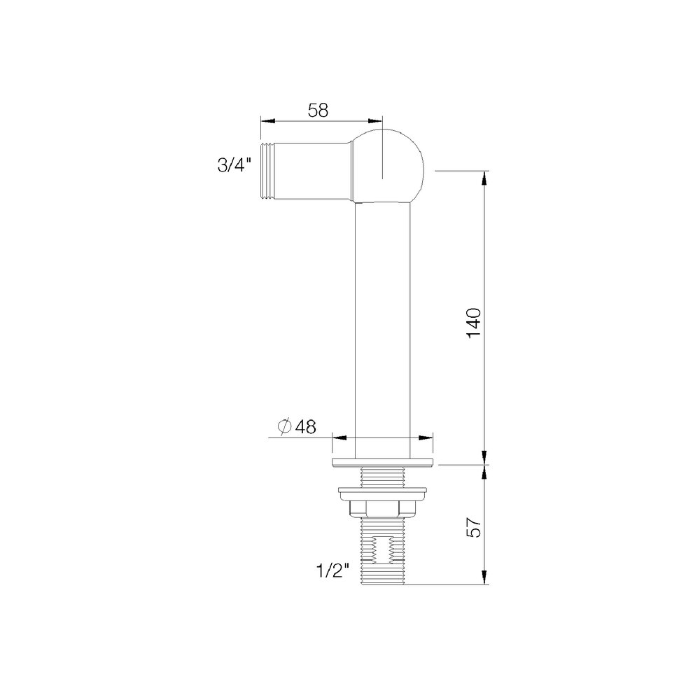 rvb Innovation RVB pillar unions 14cm for bath tap 8031.--.31