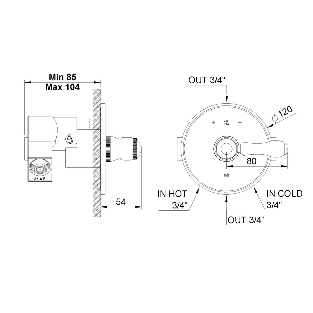 rvb 1935 1935 Concealed thermostat (trim only)