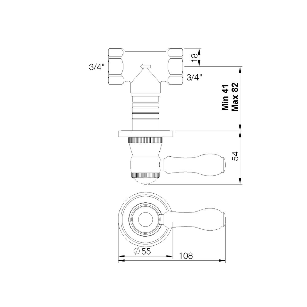 rvb 1935 1935 concealed part for stop valve 3/4" 1935.00.82.INT