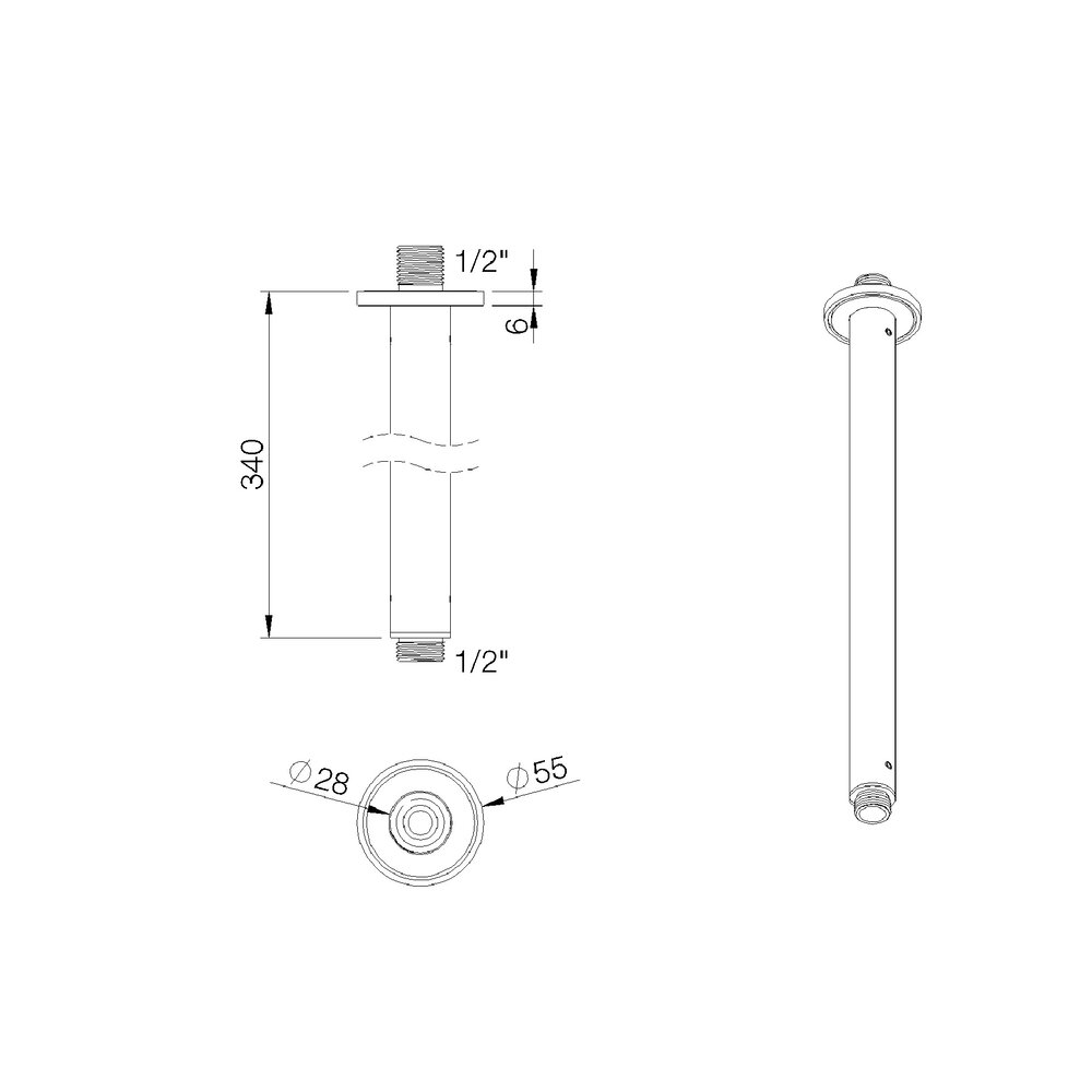 rvb Innovation RVB ceiling shower arm 340mm