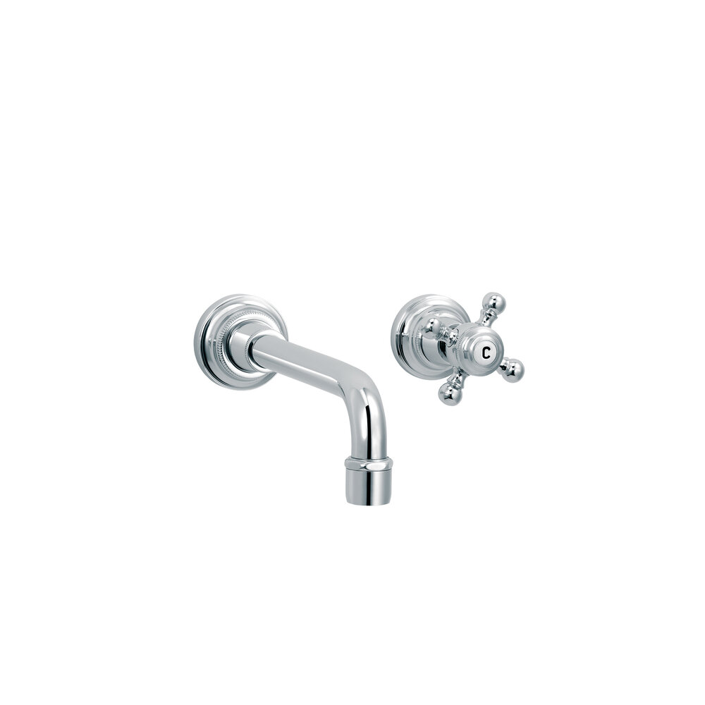 rvb 1921 1921 2-hole wall cloakroom basin tap, spout 200mm (trim only)