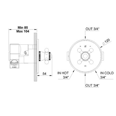 1921 concealed part for shower thermostat 1920.00.74