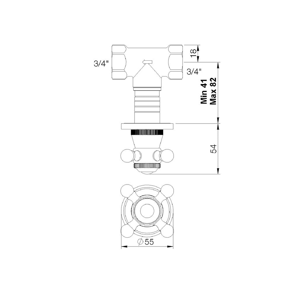 rvb 1921 1921 concealed part for stop valve 3/4" 1920.00.82.INT