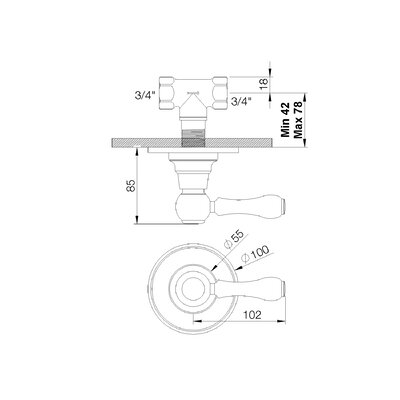 1950 concealed part for stop valve 1950.00.82