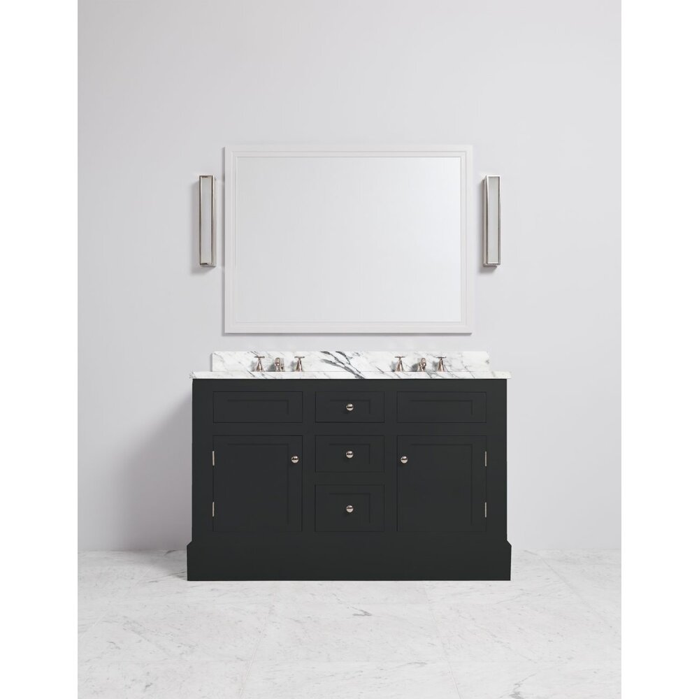 Porter Bathroom Carlton Double Coole VP108  - wooden wash basin stand with doors, natural stone top and underbuilt basins