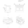 Porter Bathroom Charleston Double Moher VP109 - massief houten badmeubel met  deuren, natuursteen blad en inbouw wastafels