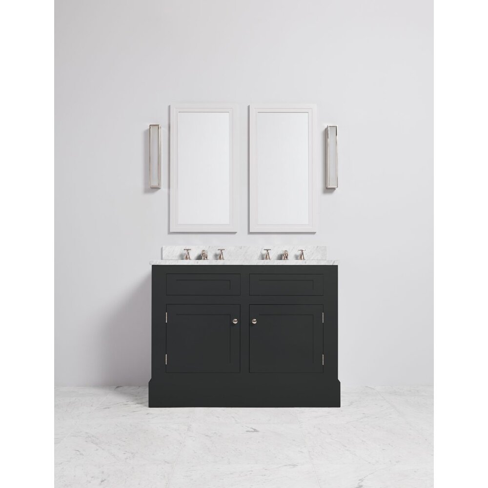 Porter Bathroom Charleston Double Coole VP109  - wooden wash basin stand with doors, natural stone top and underbuilt basins